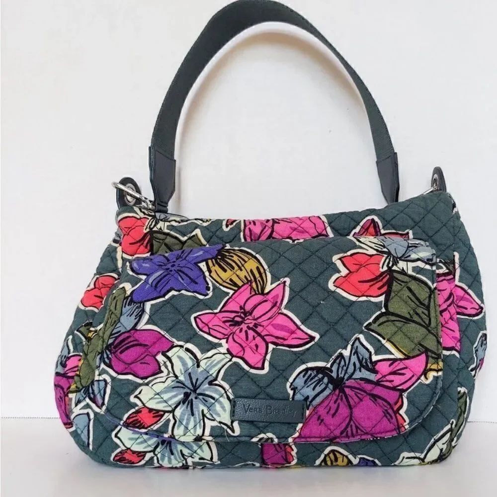 VERA BRADLEY Adorable Blue Green Floral Shoulder Bag